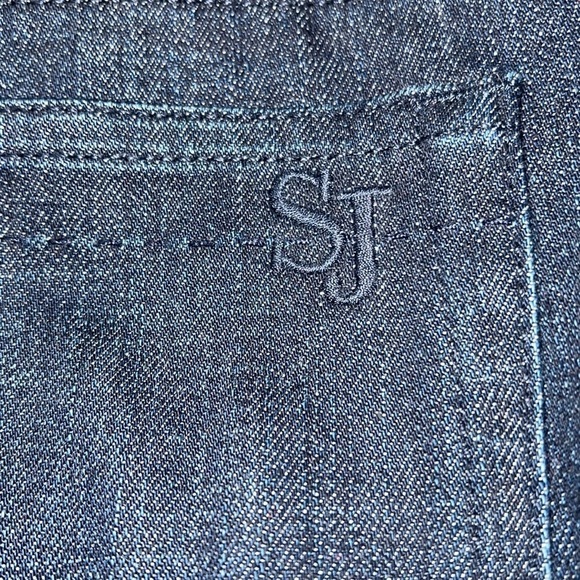 St. John Sport Dark Denim High-Rise Jeans 2 - Picture 5 of 10